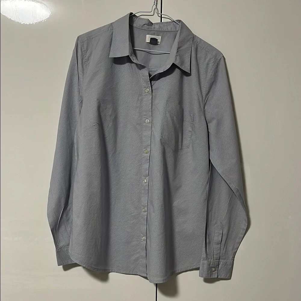Old Navy Light Blue White Dotted Cotton Lightweight Button Down Shirt, Size L - Picture 1 of 9